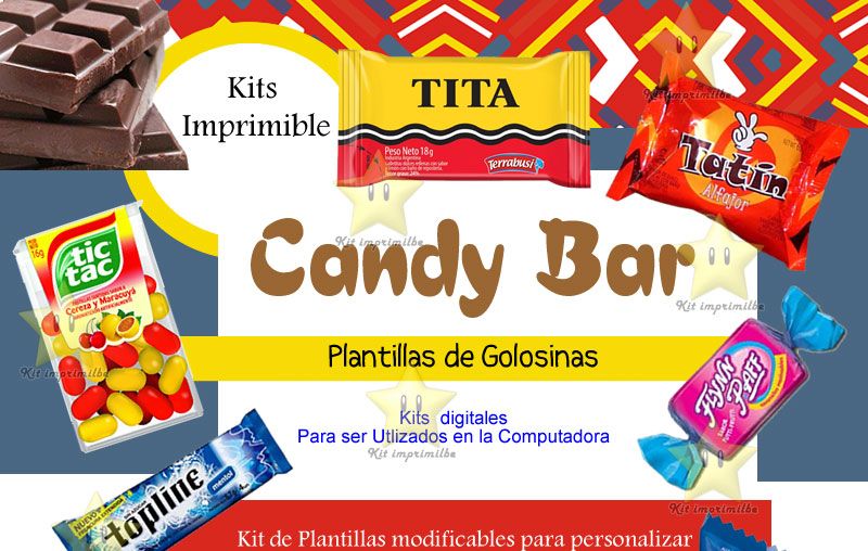 Kit Imprimible Candy Bar Golosinas Personalizadas Unico kit imprimibles